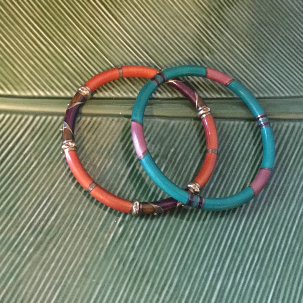 Two Enamel Stack bracelets